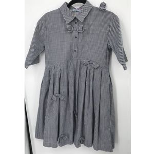 Mi Mi Sol girls blue white gingham full skirt dress sz 16y